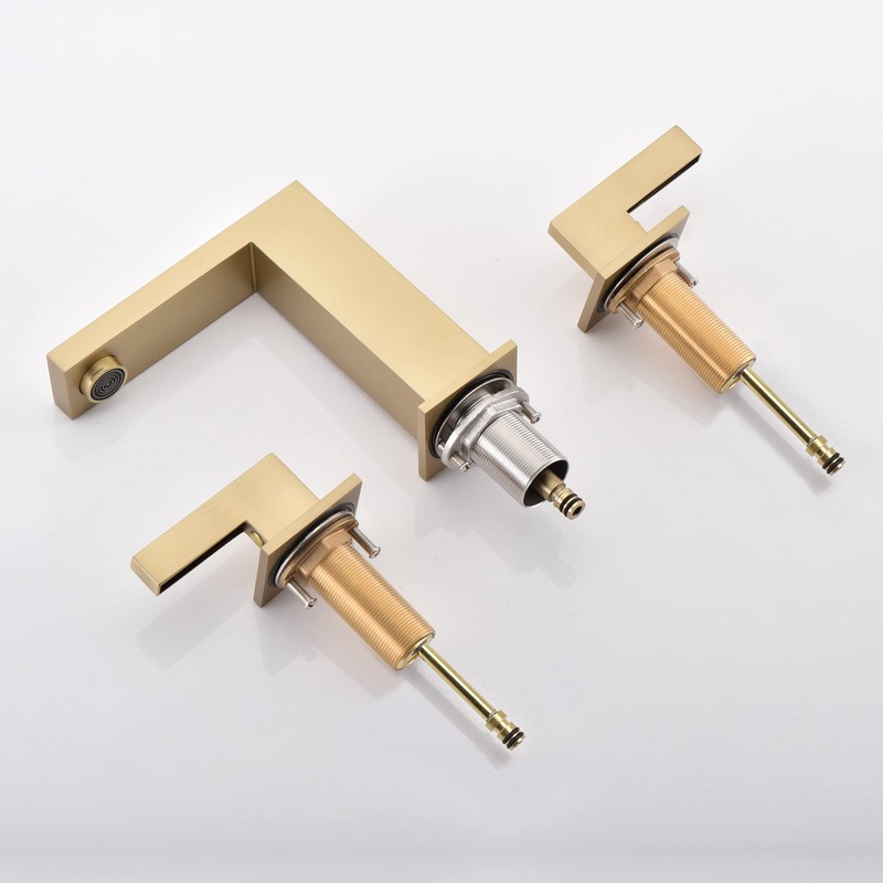 sumerain Brushed Gold 8 Inch Widespread Bathroom Faucet 2 Handle