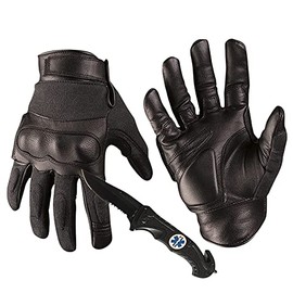 Mil-Tec Men's Gloves Leather / Kevlar Black size M