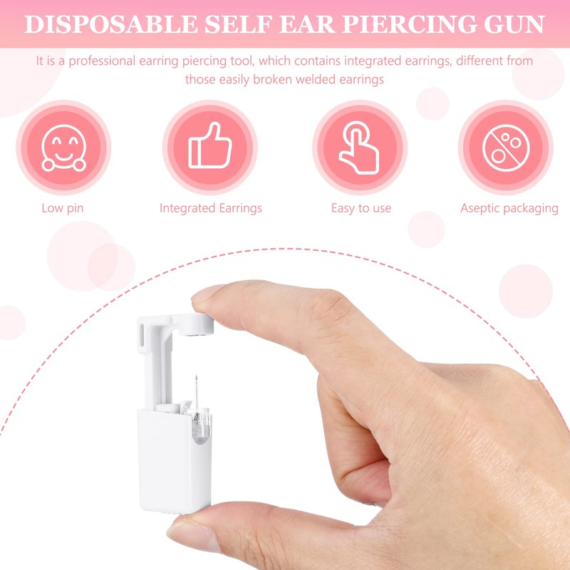 Mudder 8 Pieces Self Disposable Ear Piercing Kit Safety Portable