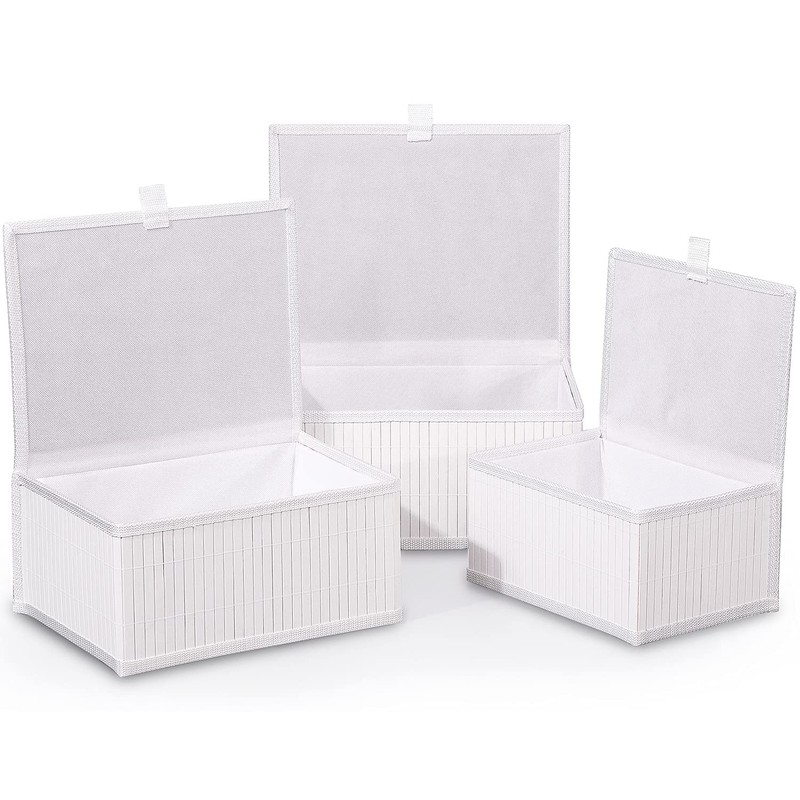 Honygebia Bamboo Decorative Storage Boxes - Set of 3 Woven