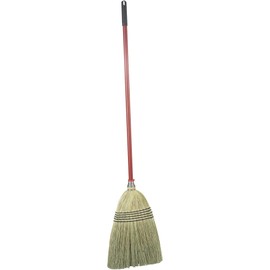 Libman 502 Big Corn Broom with 100% Broomcorn Fiber, 12" Sweep Surface