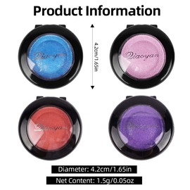 LOPHE Eyeshadow Highlighter, Glitter Eye Shadow Shimmering Eyeshadow Waterproof, Durable, Highly Pigmented, Fine Texture, Purple, #10