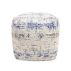 Pasargad Home Grandcanyon Distressed Cotton, Jacquard Woven Pouf- Polly Beads