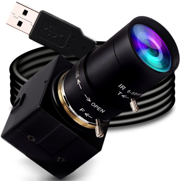 1080P USB Camera with Zoom 5-50mm Webcam Variable Focus PC