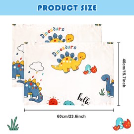 Vegena Children's Cushion Cover, Pack of 2 Cotton Pillowcases, 40 x 60 cm Pillowcase for Boys Girls Bed Linen, Baby Pillowcases with Envelope Closure (C)