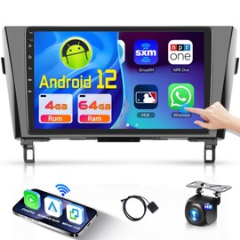 Upgrade 4G+64G Android Car Stereo for Nissan X-Trail Qashqai 2014-2018 Radio with DSP 32EQ 10.1inch 1280 * 720P Touchscreen,Wireless Carplay Android Auto,RDS/FM Radio,WiFi/GPS MIC& Rear Camera