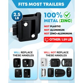 Kohree Kohree Upgraded RV Door Lock Replacement with Paddle Deadbolt, 100% Zinc Alloy, Camper Door Handle Latch, RV Enclosed Travel Trailer Entry Door Lock with Keys for Camper Horse Trailer Cargo, Black