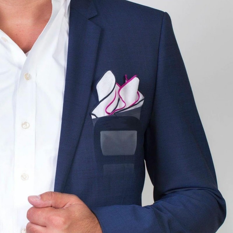 BOBOZHONG Pocket Square Holder,2 Pack Men Handkerchief Holder Assorted for