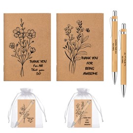 2 Set Inspirational Appreciation Gifts Bulk Include Motivational Pocket Journal Notebooks Thank You Ballpoint Pens Organza Bags Notepad for Employee Coworker Volunteer Christian Thank You Gifts