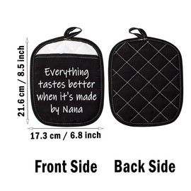 Everything Tastes Better When It's Made by Nana Pot Holder Grandma Pot Holder Gift for Nana (Made by Nana Red)