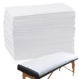 GEN'C BÉAUTY 100PCS 31 * 71'' Disposable Bed Sheets Non-Woven Fabric Massage Sheets, Bed Cover Breathable Soft and Confortable for Spa,Salon, Outdoors, Therapy (White)