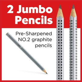 Faber-Castell Jumbo Grip Graphite No. 2 EcoPencils - 2 Count