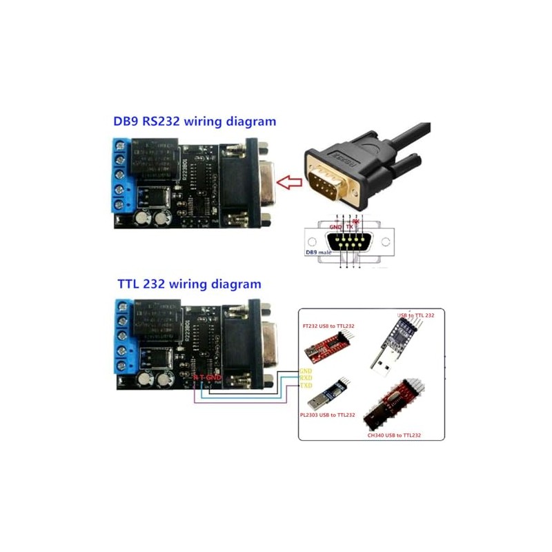 DC 12V 1 Channel RS232 Delay Relay Module, RS232 Delay