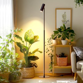 VShape 6FT Standing Grow Light for Indoor Plants, 25W 3000K Full Spectrum COB Plant Light Bulb, 360° Rotating Head, Metal Floor Grow Lamp with On/Off Switch for Large Plant, Seedling