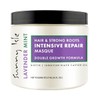 Sunny Isle Lavender Mint Hair and Strong Roots Intensive Repair Masque 16oz | Double Growth Formula | Biotin and Jamaican Black Castor Oil