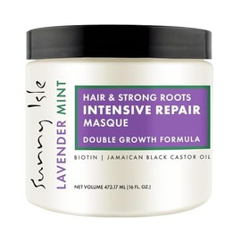 Sunny Isle Lavender Mint Hair and Strong Roots Intensive Repair Masque 16oz | Double Growth Formula | Biotin and Jamaican Black Castor Oil