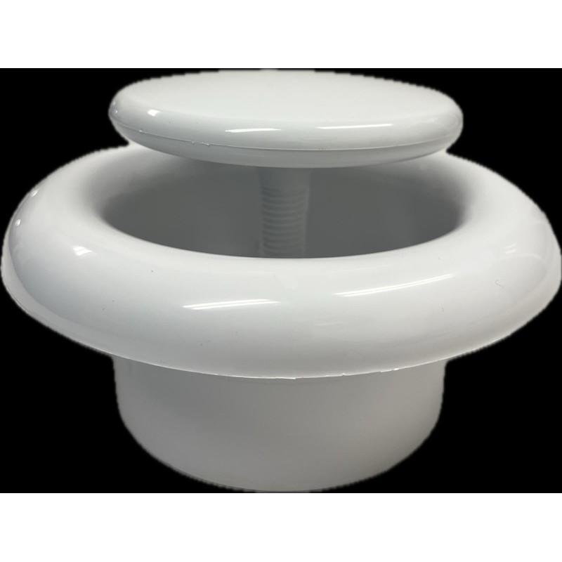 Adjustable Round Plastic HVAC Wall-Ceiling Air Vent Cover, 5" Neck,