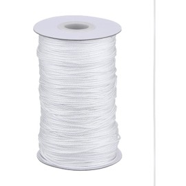 Trimming Shop 3mm Wide White Nylon Braided Cord for Gear Making, DIY Accessories, Gardening Plant and Crafts, Aluminium Blind Shade, 25 Metres