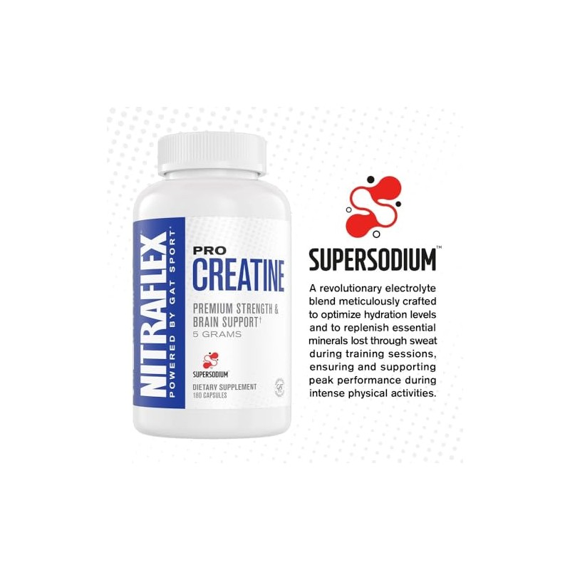 GAT SPORT Pro Creatine Capsules, Strengh, Wellness, Brain Health, Enhanced