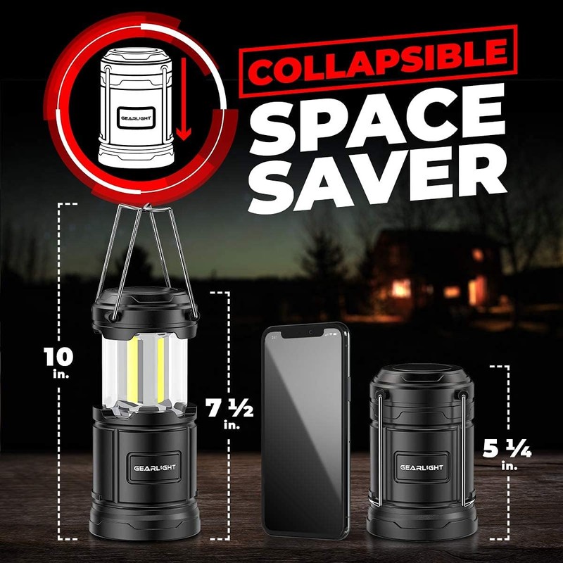 GearLight Camping Lantern - 2 Portable LED Battery Powered Lantern