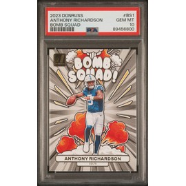 Graded 2023 Panini Donruss Anthony Richardson #BS1 Bomb Squad Rookie RC Football Card PSA 10 Gem Mint