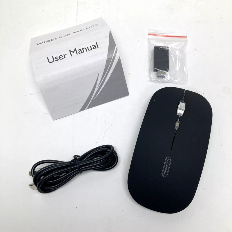 Uiosmuph LED Wireless Mouse, Uiosmuph G12 Slim Rechargeable Wireless Silent