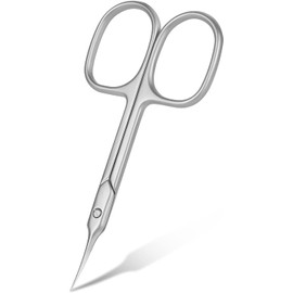 Xrten Cuticle Scissors,Stainless Steel Cuticle Pedicure,Beauty Grooming Thick Toenails,Beauty Scissors for Trimming Eyebrows,Nose Hair,Finger & Toe Nail Care（Silver）