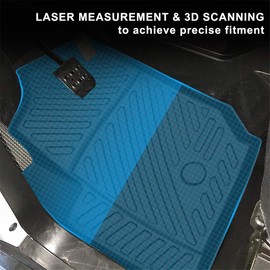 KIWI MASTER Floor Mats Compatible for 2016-2020 Polaris General 1000 All Weather Mat Liners Front Row Seat TPE Slush Liner Black