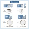 LOVECASA 16 Pieces Plates and Bowls Sets, Porcelain White and