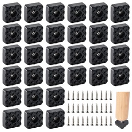 alwaiiz Pack of 30 square rubber buffers, rubber feet, screwable with screw, rubber feet, suitable for sofas, chairs and tables (22 x 22 x 9 mm)