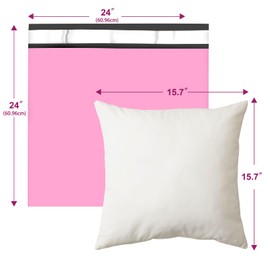 JollyTrip Large Poly Mailers 24x24 Inch 50 Pcs, Extra Large Shipping Bags for Clothing with Self-Sealing Tear-Resistant, Waterproof Poly Bags, Mailing Envelopes for Small Business (Pink)