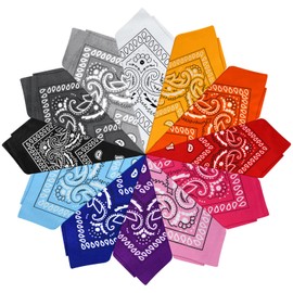 CHRORINE 12 Pcs Bandanas Face Scarf Headband Handkerchiefs Neck Scarf For Women Men Outdoor Sport