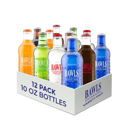 BAWLS Variety Pack, BAWLS Guarana Drink, Guarana Soda, Guarana Fueled Soda for Energy, High Energy Caffeinated Drink, Variety Pack, 10oz 12 Pack Glass Bottles