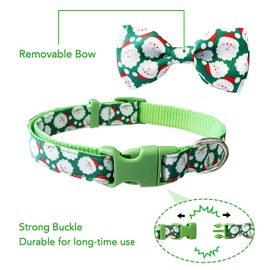 Christmas Dog Collar with Bow Tie, 2 Pack Holiday Santa and Snowman Collar for Small Medium Large Dogs Pets Puppies (Medium-(12.5-20") Neck * 3/4" Wide)