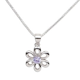 Cherished Moments Girls Sterling Silver Daisy Simulated June Birthstone Necklace for Children