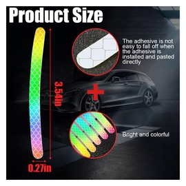 20PCS Car Wheel Stripe Reflective Stickers, Car Wheel Night Safety Warning Stickers Anti-Scratch Reflective Rim Stickers, Car Wheel Safety Decorative Decals for Motorcycles, Bicycles (Rainbow)
