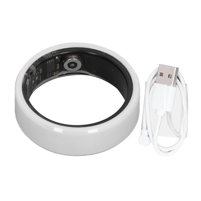 Smart Ring White IP68 Waterproof BT Pedometer Sleep Monitoring Rechargeable