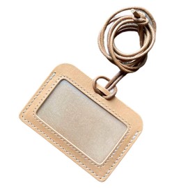 Roost Outdoors [Made of Genuine Leather] Leather ID Card Holder, Card Case, Neck Holder, Employee ID Card Holder, Employee ID Holder, Name Holder, Stylish, Cute, Nume Leather