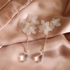 Wendalern Acrylic Petal Earrings Dangle White Resin Flower Petal Drop