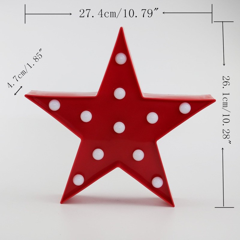 Marquee Light Star Shaped LED Plastic Sign-Lighted Marquee Star Sign
