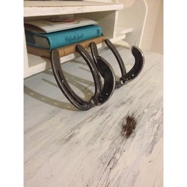 Rustic Horseshoe Towel Hooks for Bathrooms, Key Holder for Wall, Coat Rack Wall Mount - Full Hook Horseshoe Hanger - 2 Hooks - 16 Nails - The Heritage Forge