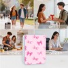 DISUOFEART Metal Tin Box with Lid, Cute Pink Bow Sturdy