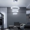 Dixun LED Chandeliers Modern Ceiling Light Fixture 3 Rings Adjustable