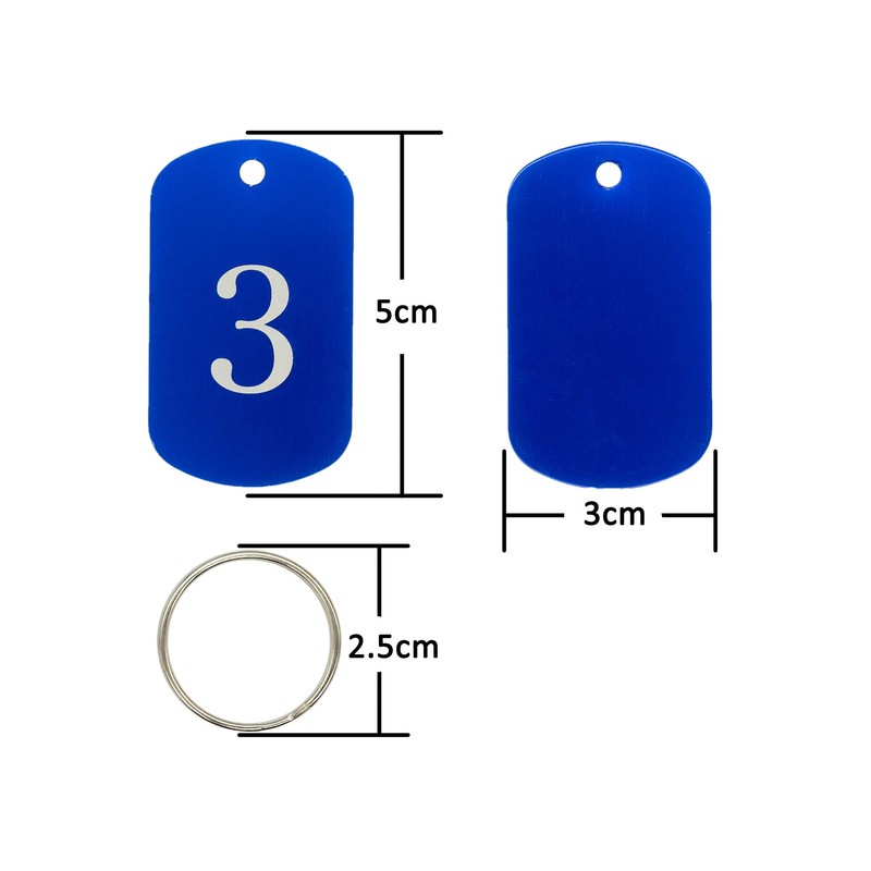 Aluminum Engraved Numbers 1 to 10 Key Tags Identification Tags