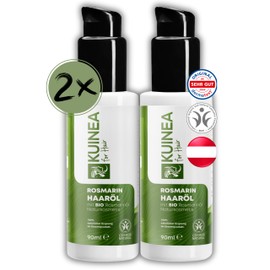 KUINEA® Doppelpack XXL 2x90ml Rosmarinöl Haare aus den Tiroler Alpen - 100% Naturrein, Haarwachstum beschleunigen, Dermatologisch Getestet - für Frauen & Männer geeignet, Rosemary Oil For Hair 2x90ml
