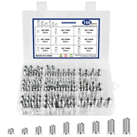 166 Pieces M6 M8 Threaded Insert for Wood Furniture Hex Socket Threaded Sleeve 9 Sizes Galvanised Steel