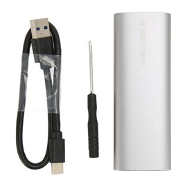 M.2 SATA SSD Enclosure USB C 3.1 10Gbps UASP Trim Aluminum Alloy Type C SSD Enclosure for 2280 2260 2242 2230 Size NVME Protocol Silver Color