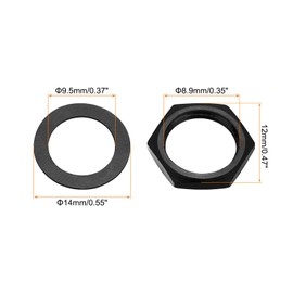 MECCANIXITY 3 Set Guitar Nuts and Washers 3/8" Guitar Input Output Jack Socket Nuts Black for Guitar Bass
