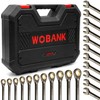 WOBANK 22-Piece Ratcheting Wrench Set, Ratchet Combination Wrenches Set with