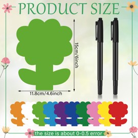 Moinchore 100 Pcs Large Growing Flower Cutouts with 2 Pcs Marker Pens Paper Flower Cutouts Colorful Spring Die Cuts Bulletin Board Decoration for Spring Summer Classroom Wall Office Craft